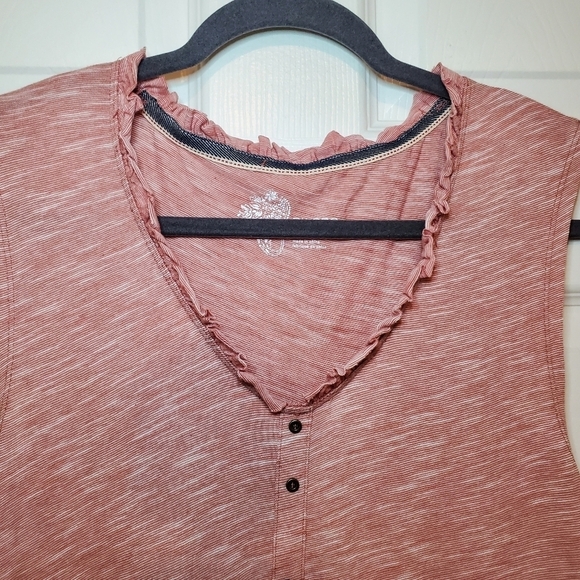 Anthropologie Pilcro Chrissy Babydoll Ruffle V Neck Layered Button Down Top XS - Picture 3 of 9